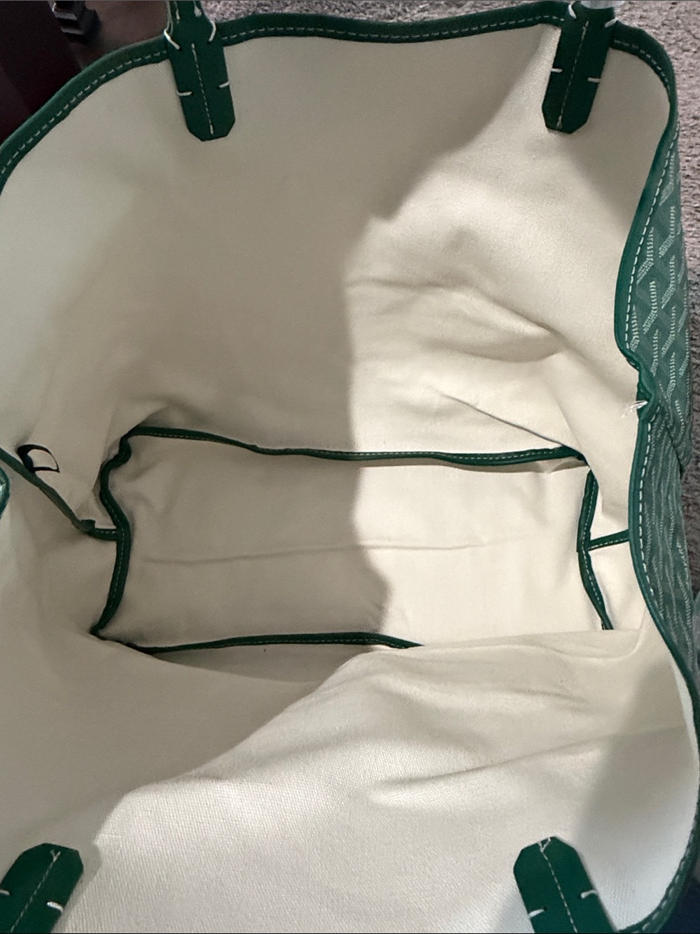 Goyard Green Patterned St. Louis Tote - Picture 4 of 7